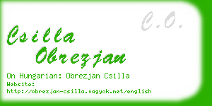 csilla obrezjan business card